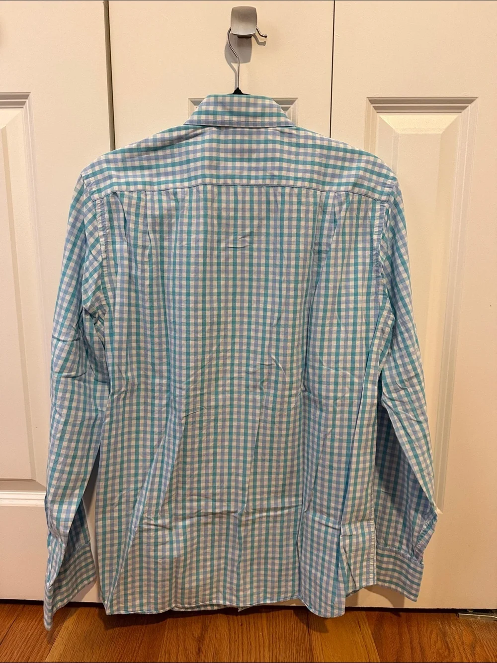 J. Crew Men’s Light Blue & White Gingham Button-Down Shirt